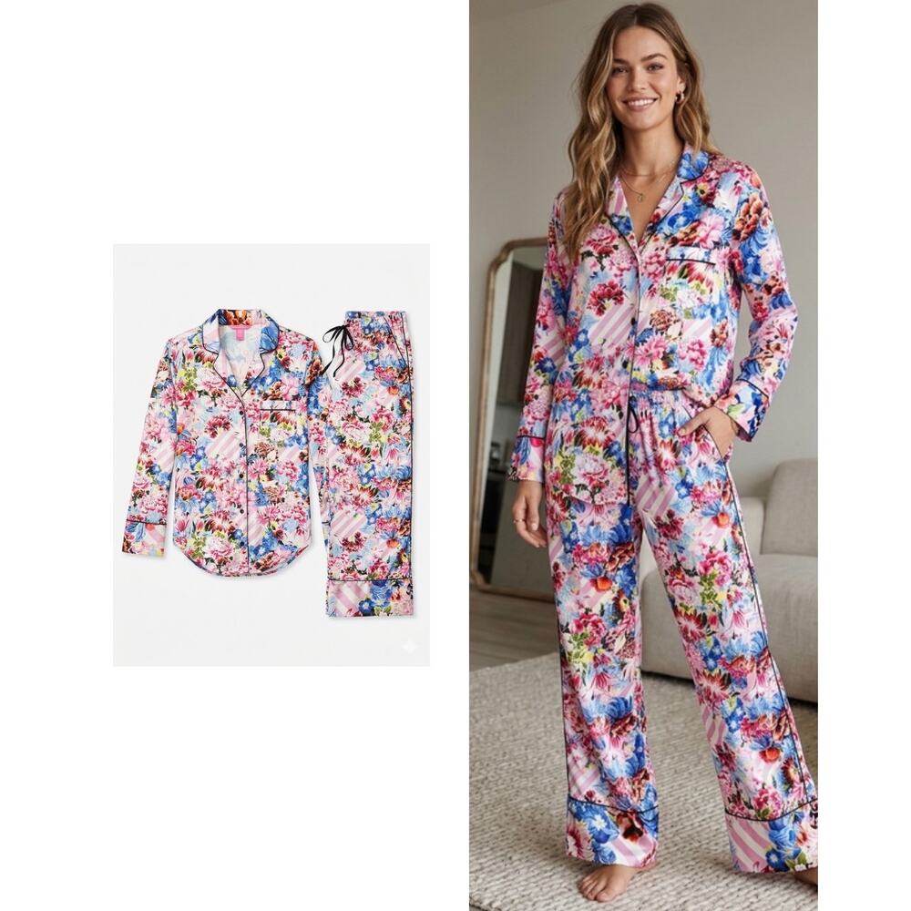 Victoria's Secret x Mary Katrantzou Floral Silk-Feel Pajama Set XS